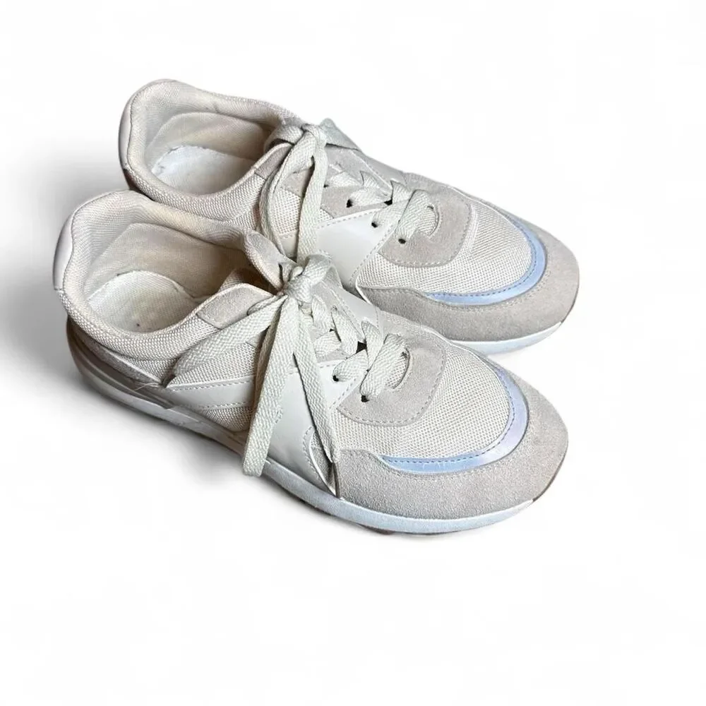Rachel Zoe Women's Cream and White Sneakers Size 8.5